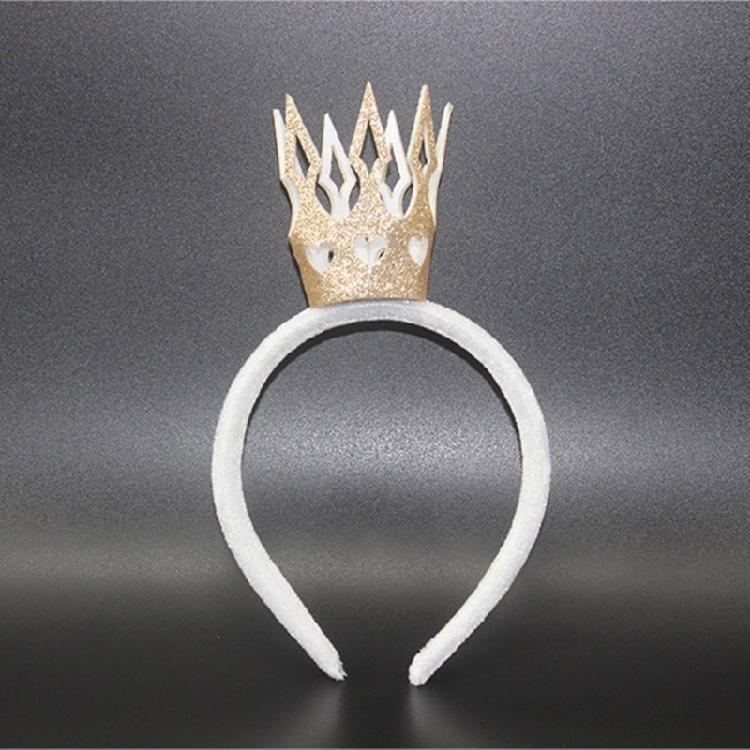 Glittering Powder Crown Hairband Hollowed Heart Tiaras Headband for Women Teens Birthday Party Celebration Costume Props