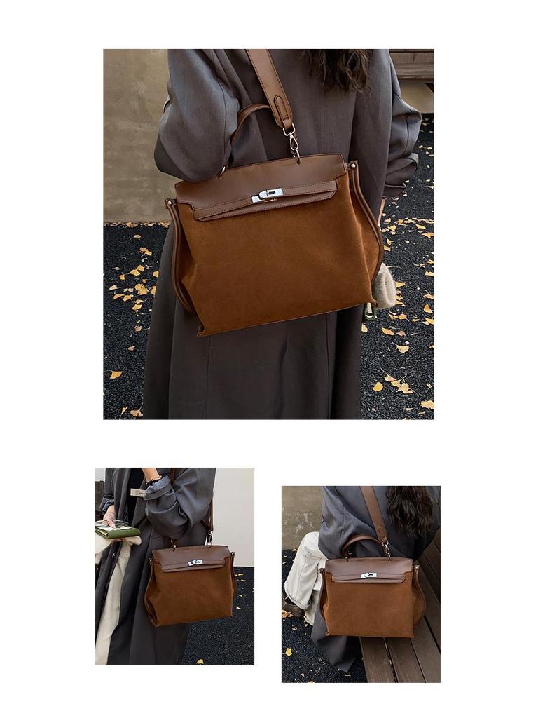 Women's Retro Frosted Leather Crossbody Handbag - Luxury Kelly Bag