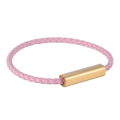 Bracelet Bracelets en Cuir Tressé Rose Bracelets pour Femmes Fermoir en Acier Inoxydable Bijoux