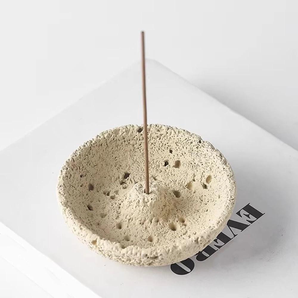 Cement Cement Incense Burner Concrete Texture Plug in Incense Stick Stand Planetary Style Multi-functional