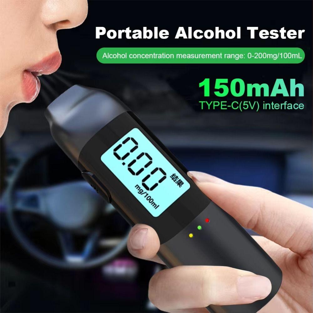 

Точный светодиодный экран Цифровой алкотестер Бесконтактный Портативный алкотестер с мундштуком Универсальный 1 PC