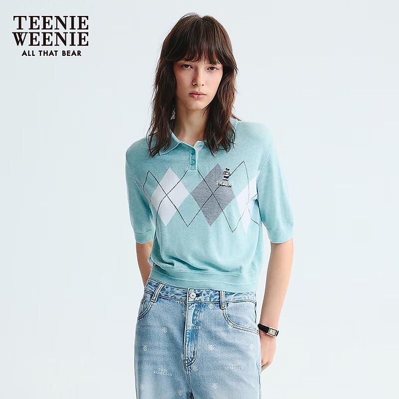 Teenie Weenie Women's College Style Short Sleeve Knit Sweater