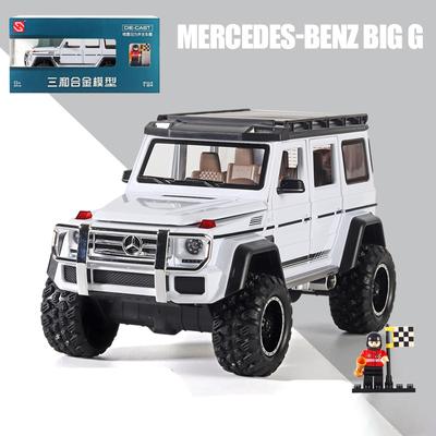 1:24 Scale Big G Alloy Car Model, with Simulation Sound And Light, Pull Back Shock Absorber Toy Car Boys Collection Decoration