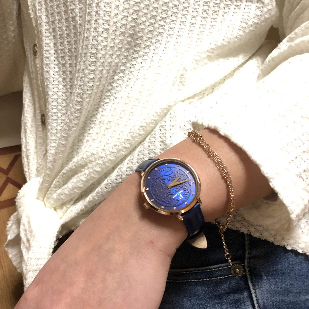 Pierre Lannier Watch Eolia Collection Leather Strap P039L966 Navy Women's [Official Import]
