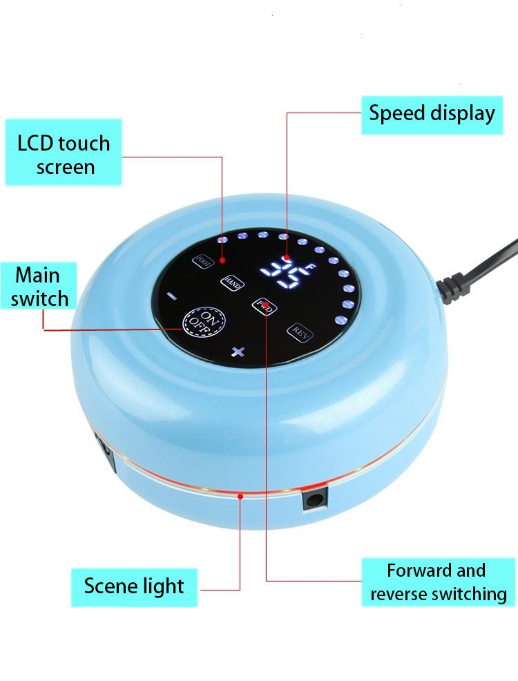 Elektrická vrtačka na nehty 35 000 ot./min. Elektrický pilník na nehty s LED displejem Nástroje na nehty Manikúra Stroj na vrtání nehtů Leštička