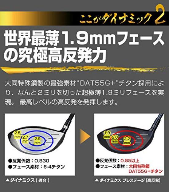 Dynagolf High Repulsion Dynamics Prestige Driver UST Mamiya Shaft Specification Degree SR V-Spec -4 10.5