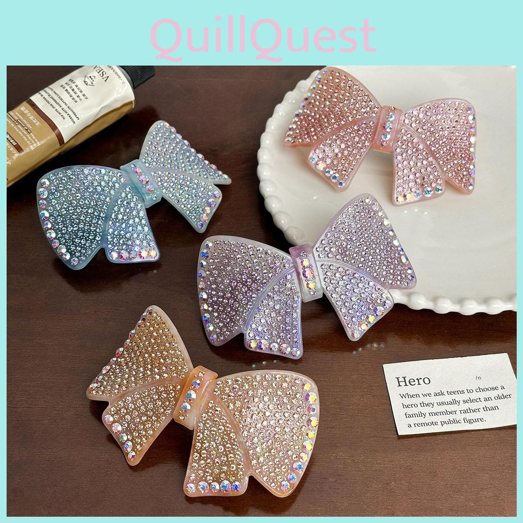 Trendy Rhinestone Bow Knot Acetate Hair Clip High-end Hair Accessory For Women