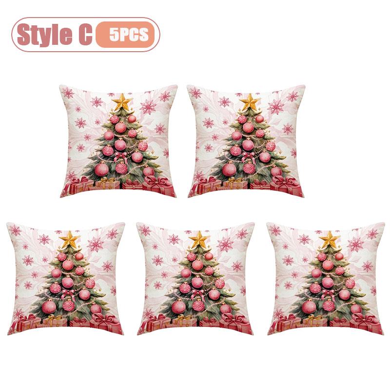 Festive Christmas Pillow Cover Decorative Cushion Case Holiday Sofa Accent Cover for Living Room Winter Holiday Party Home Decor