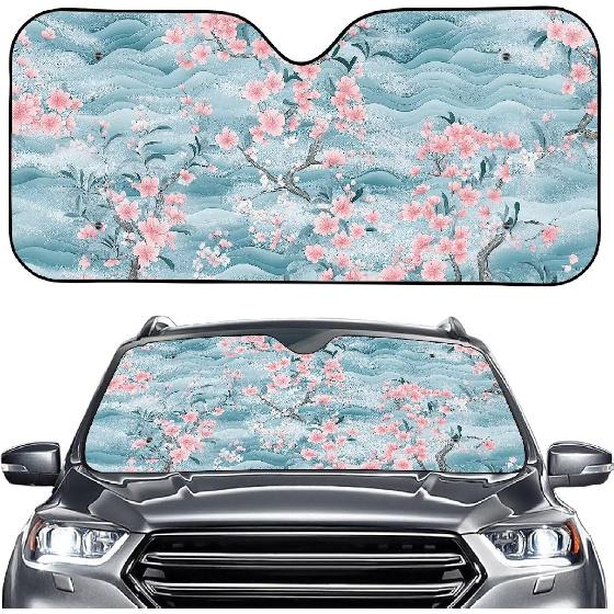 Talayituse Funny Family Dogs Print Windshield Sunshade for Car SUV Truck Foldable Uv Ray Reflector Front Window Sun Shade Visor Shield Cover
