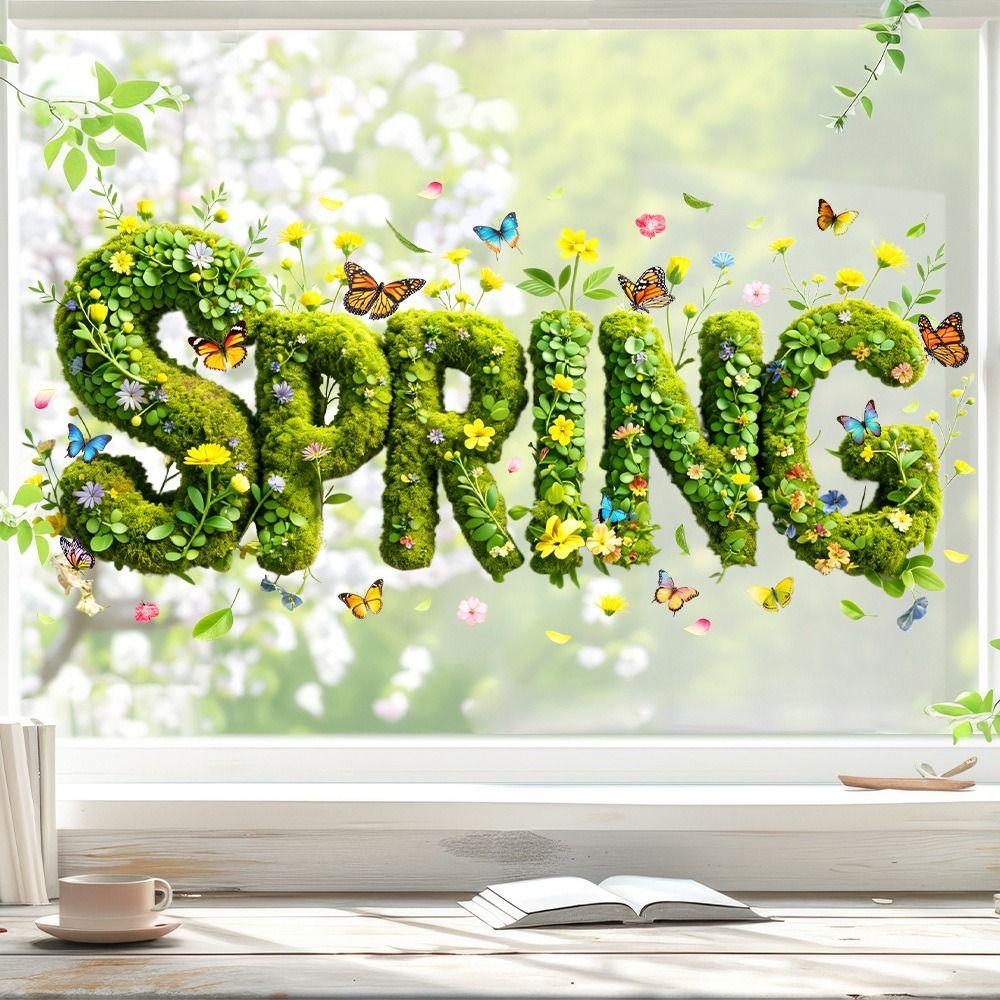 Multicolor Window Decals Velvet Love Glass Decorative Sticker Wall Stickers  Festival Supplies