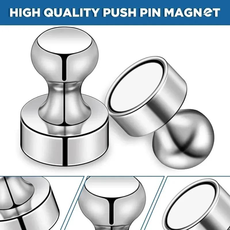 Wholesale Mini Metal Strong Neodymium Magnetic Pushpins Storage Hook Home Kitchen Fridge Whiteboard Sucker Thumbtack Wall Hanger