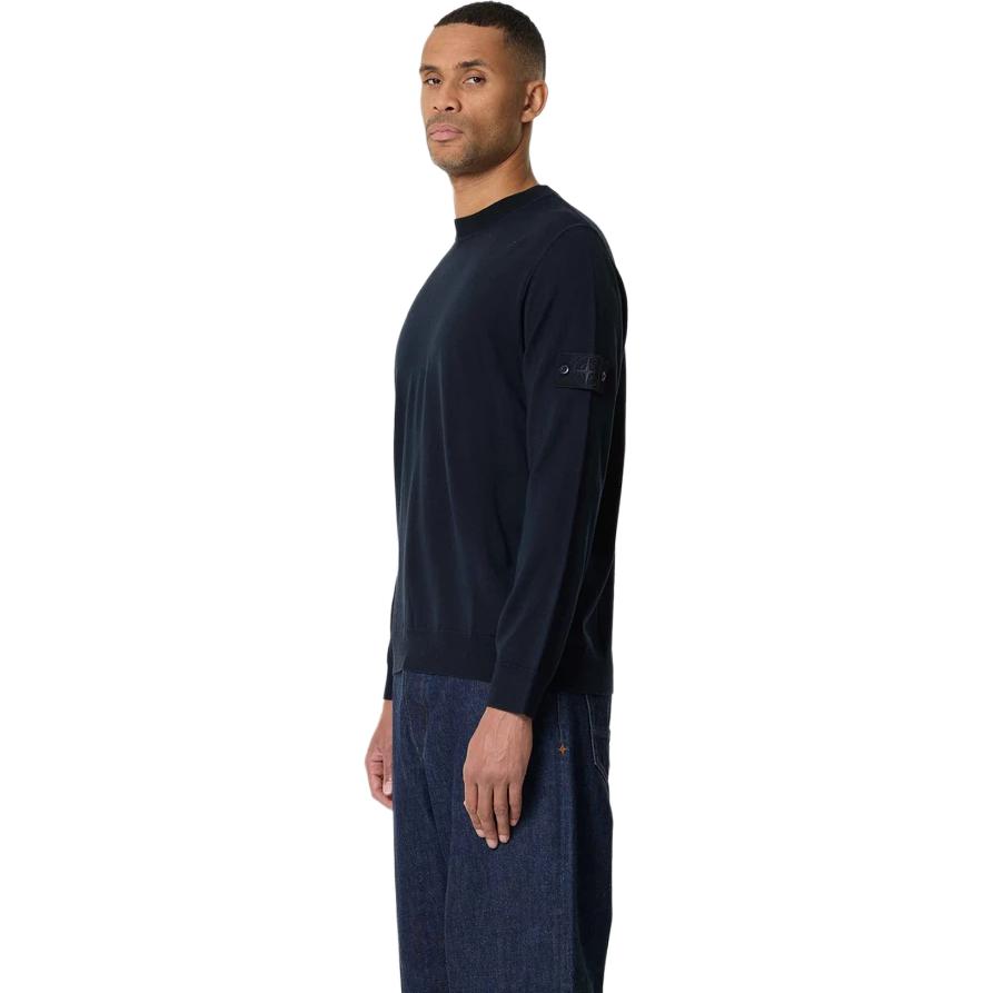 STONE ISLAND Solid Color Badge Crew Neck Long Sleeve Sweater Men Sweater K2S155100074S00FC-V0020