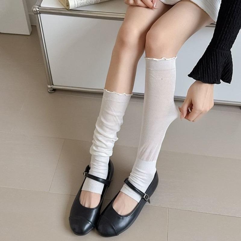 Summer Thin Breathable Leg Warmers Foot Cover Ballet Style Sweet Girls Ruffle Socks Stockings Jk Lolita Leg Warmers Loose Socks