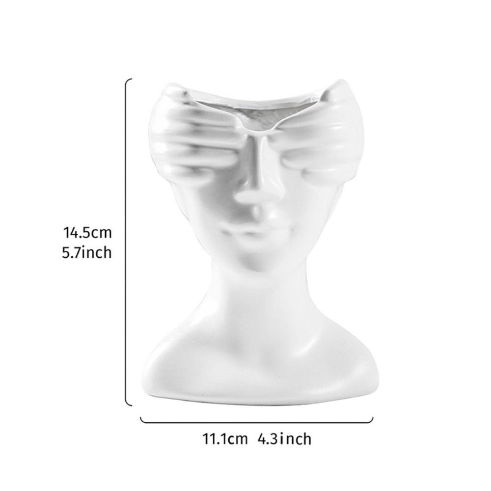 Vase Portrait Aveugle en Résine Vase Abstrait de Table Vases à Fleurs Ornements de Bureau sur Table