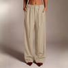 Women's Ffashionable Color Pocket Tie Loose Casual Suit Pants Commuting Straight Leg Casual Pants