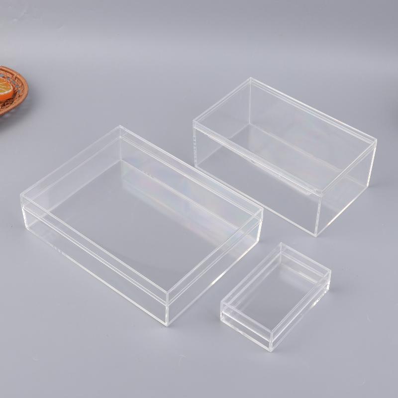 Thickened Rectangular Acrylic Storage Box High Transparency Food Gift Packaging Plant Landscaping Transparent Box