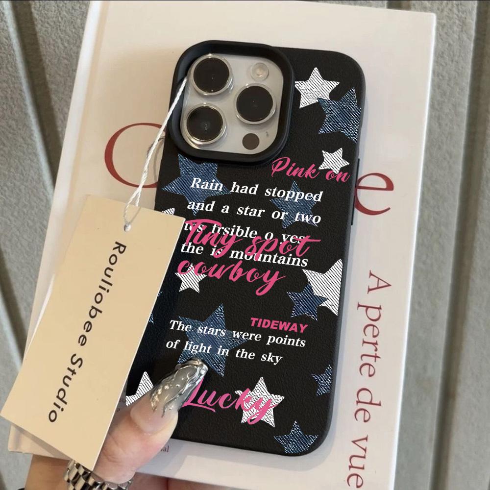 INS Trendy Leopard Print Stars Lichee leather pattern Phone Case For Redmi Note 14 13 12 11 10 9 8 Pro Plus 4G 5G Shockproof