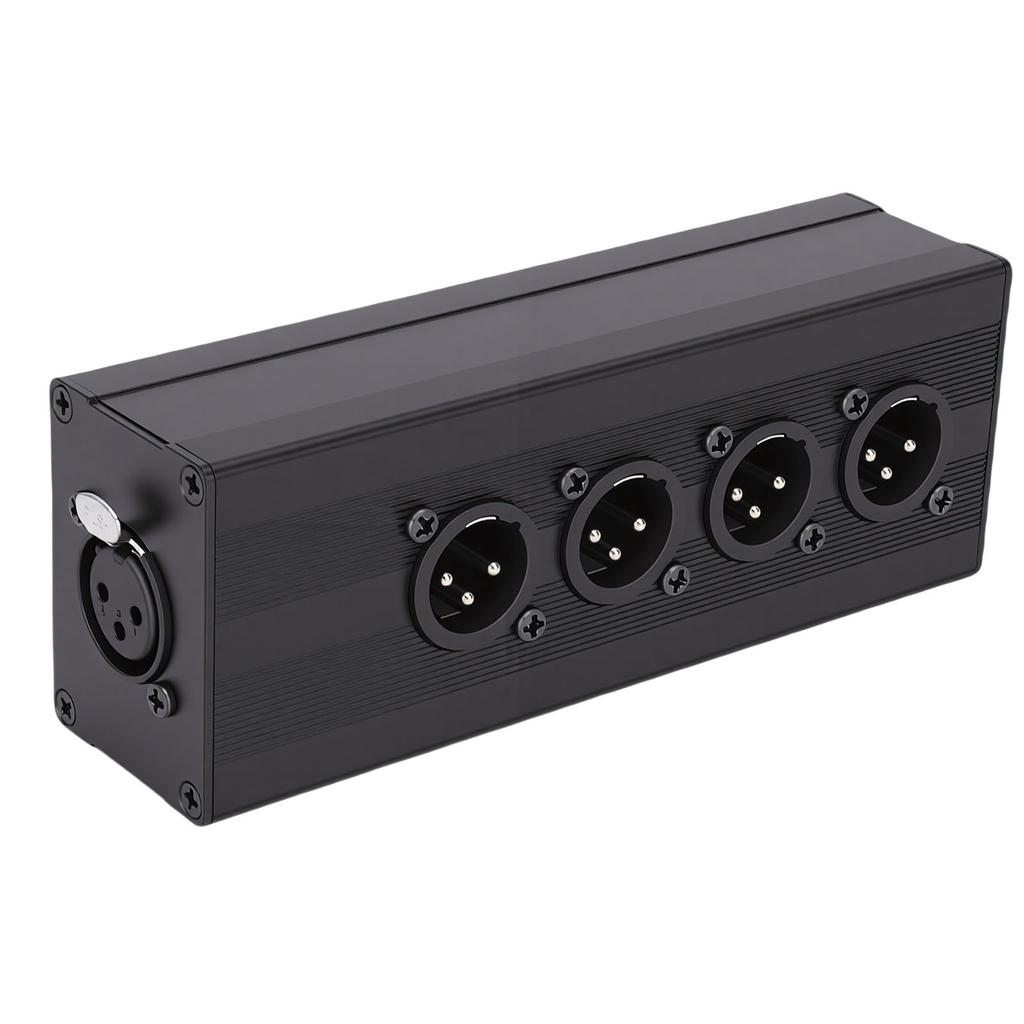 3 Pin XLR 1 Female To 4 Male Splitter Box 1 in 4 Out Parallel Connection Adapter Balanced Converter for Mixer