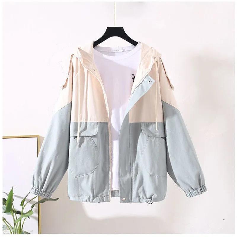Women Windbreaker Spring Autumn Hooded Coat Mid-Length Fashion Trench Coat Temperament Elegant Jacket Top Women Outwear