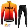 Winter Thermal Fleece Long Sleeve Cycling Jersey Set Bib Pants Ropa Ciclismo Bicycle Clothing MTB Bike Men Pro Team Suit