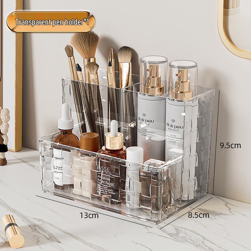 

Многофункциональный прозрачный ящик для хранения: Пульт, Макияж, Губная помада, Подставка для ручек для студенческих общежитий