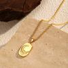 Retro Twist Chain Moon Pendant Stainless Steel Necklace Women's Fashion Personality Titanium Steel Electroplated 18K Gold Jewelry