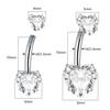 1Pc Titanium Zircon Belly Button Ring Internally Threaded Navel Ring Belly Piercing Women's Navel Piercing Body Jewelry 14G