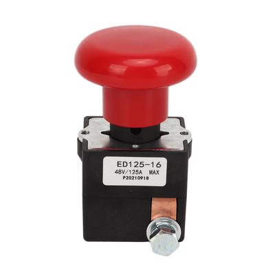 Emergency Stop Switch 48V 125A Metal Alloy ED125‑16 Stop Button Fit for Most Forklifts