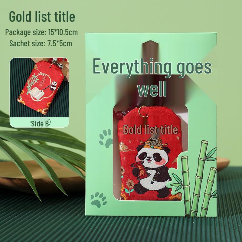 Китайский Фестиваль лодок-драконов Счастливый амулет Вышитый мешочек-подвеска Panda Bracelet Omamori [Contains Fragrance Powder]