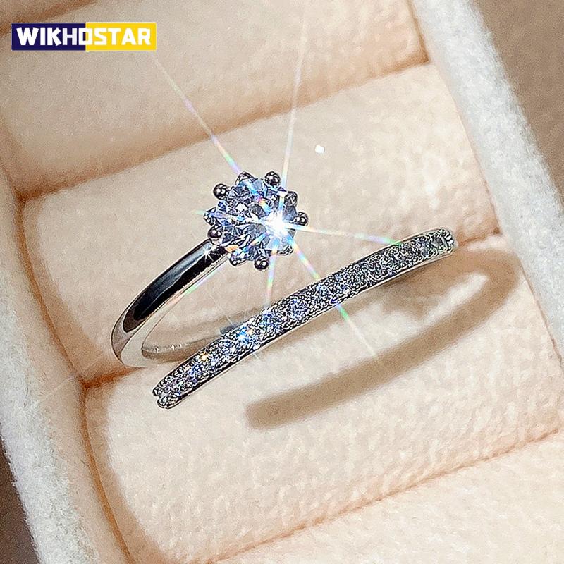 Luxury Silver Color Open Ring Women Wedding Accessories High Quality AAA Cubic Zirconia Ring Adjustable Fashion Jewelry