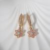 1 Pair Snowflakes Dangle Earrings for Women Zirconia Earring Jewelry Wedding Party Accessories