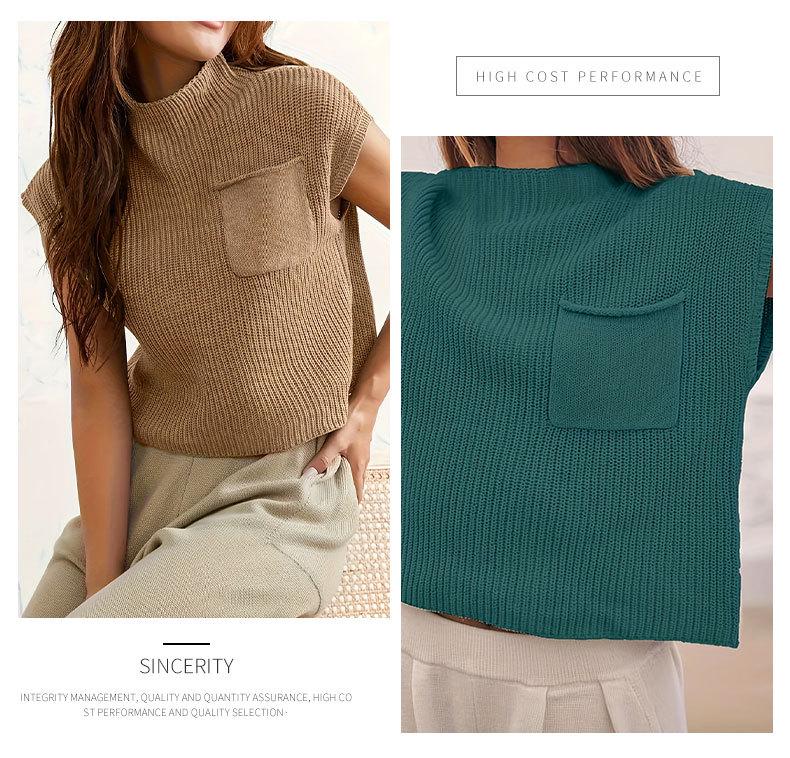 Women's Sleeveless Knitted Pullover: Versatile Round Neck Sweater
