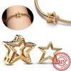 925 Copper Two-tone Stepmom Entwined Hearts Monstera Leaf Glow-in-the-dark Firefly Charm Beads Fit Pantaro Bracelet DIY Zircon