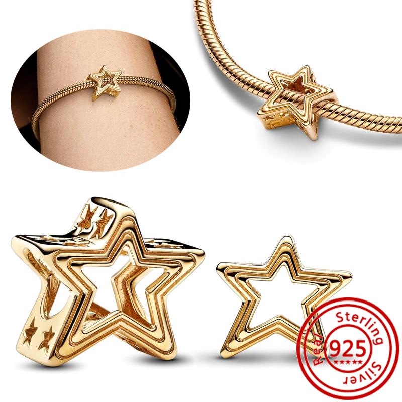 925 Copper Two-tone Stepmom Entwined Hearts Monstera Leaf Glow-in-the-dark Firefly Charm Beads Fit Pantaro Bracelet DIY Zircon