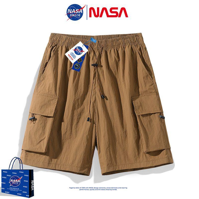 Nasa Trendy Ice Silk Workwear Sun Protection Shorts for Men, Summer Thin Loose Sports Shorts, Quick-Drying Casual Trendy Shorts
