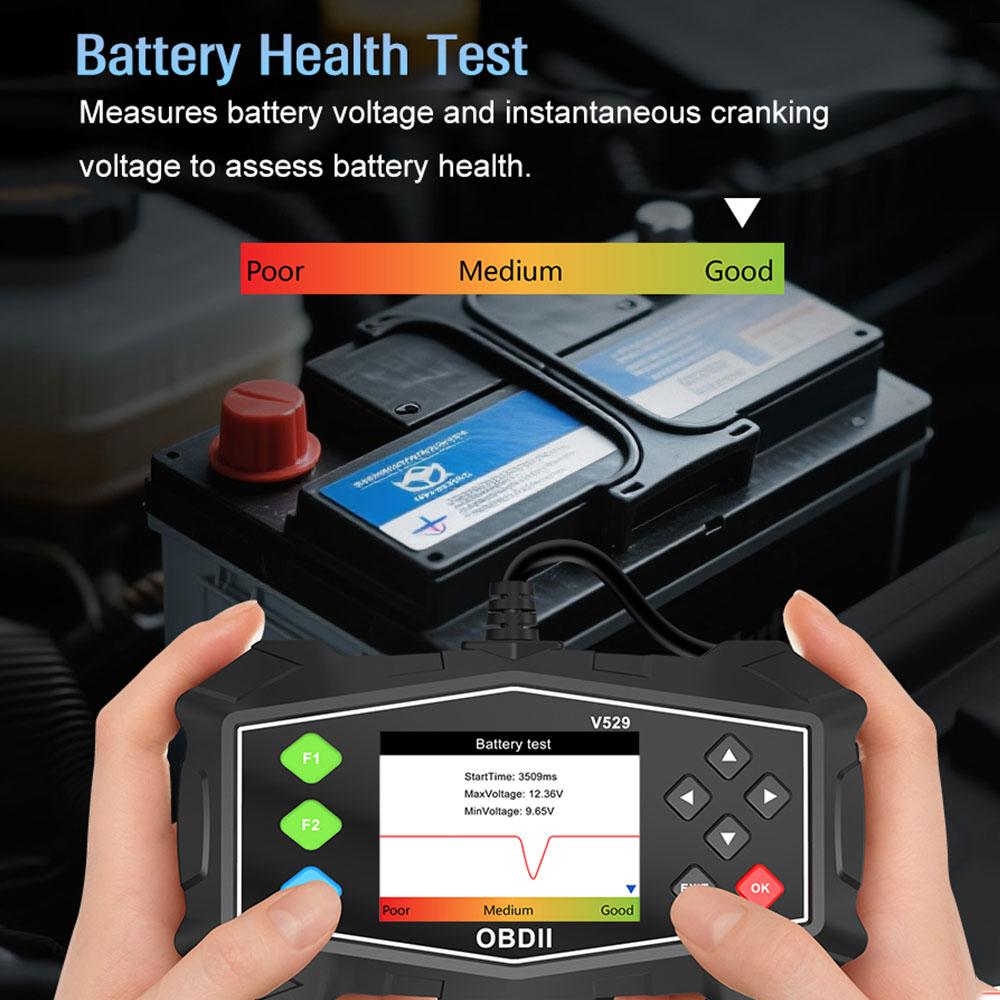 Code Reader Car OBD2 Diagnostic Tools V529 Fault Code Clear Check Engine System Clear/Erase Codes Battery Tester
