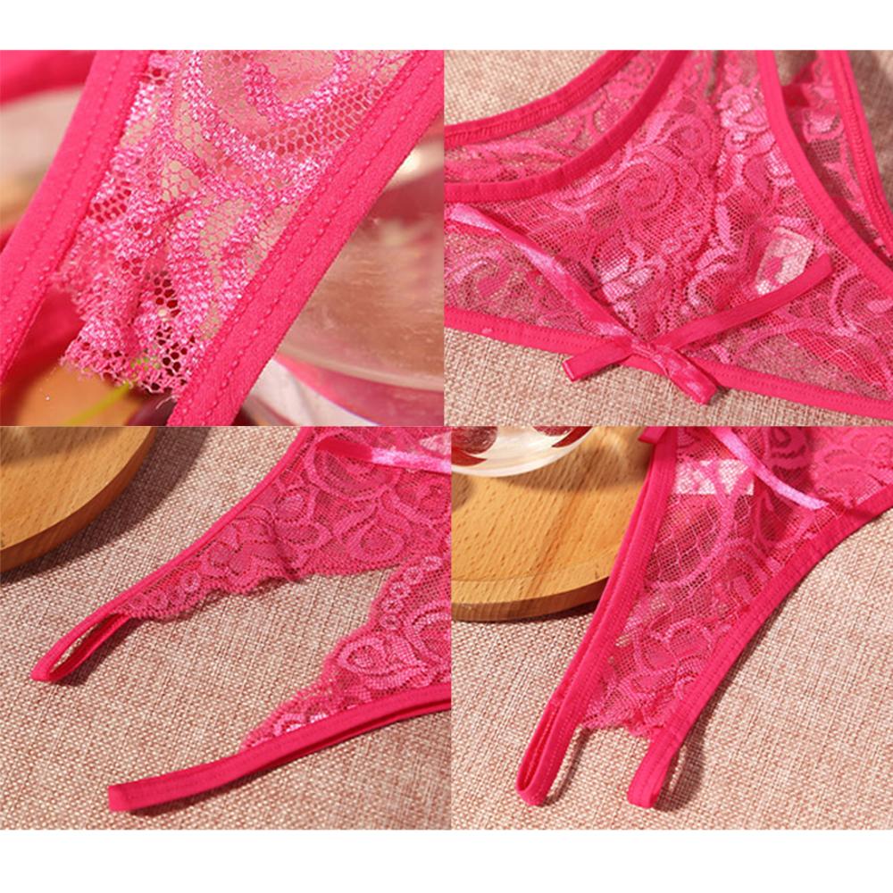 Women's Open Crotch Seamless Underwear Sexy Lace Briefs Crotchless Panties Stretch Knickers Lingerie for Sex Thongs String