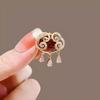 Xiangyun Ruyi Lock Brooch, National Style Woman, Festive Festival Anti-Light Bow Tie Pin, National Tide Gift Clothes And Accessories