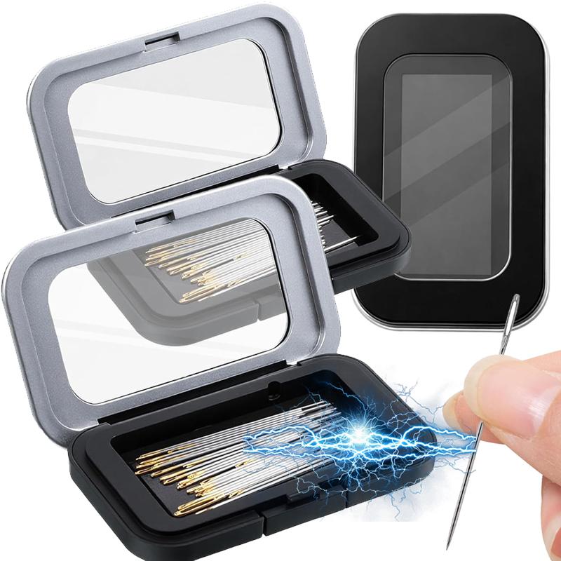 Portable Magnetic Sewing Needle Holder Case DIY Embroidery Buttons Pins Needles Keeper Crafts Sewing Pin Organizer Box with Lid