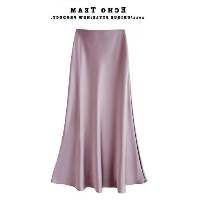 Acetate Satin Long Skirt, High-end Drape Skirt, High-waisted Hip-covering Skirt, Women's Hip Fishtail Long Skirt