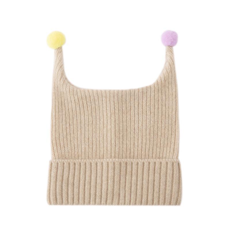 Christmas Red 100% Pure Cashmere Baby Wool Knitted Hat for Autumn & Winter Warmth