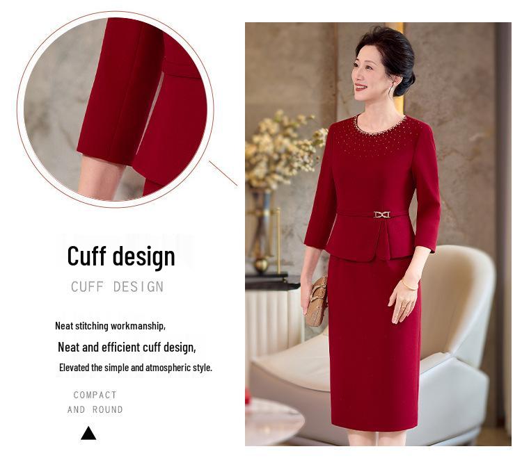 2026 Spring Wedding Stylish Mother-In-Law Dress: High-End Formal Fashion for Middle-Aged Women