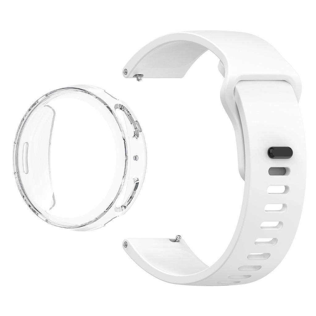 Smooth Silicone Watch Band & TPU Full Cover Soft Case for Amazfit Active Max Secure Buckle Sport Strap Set