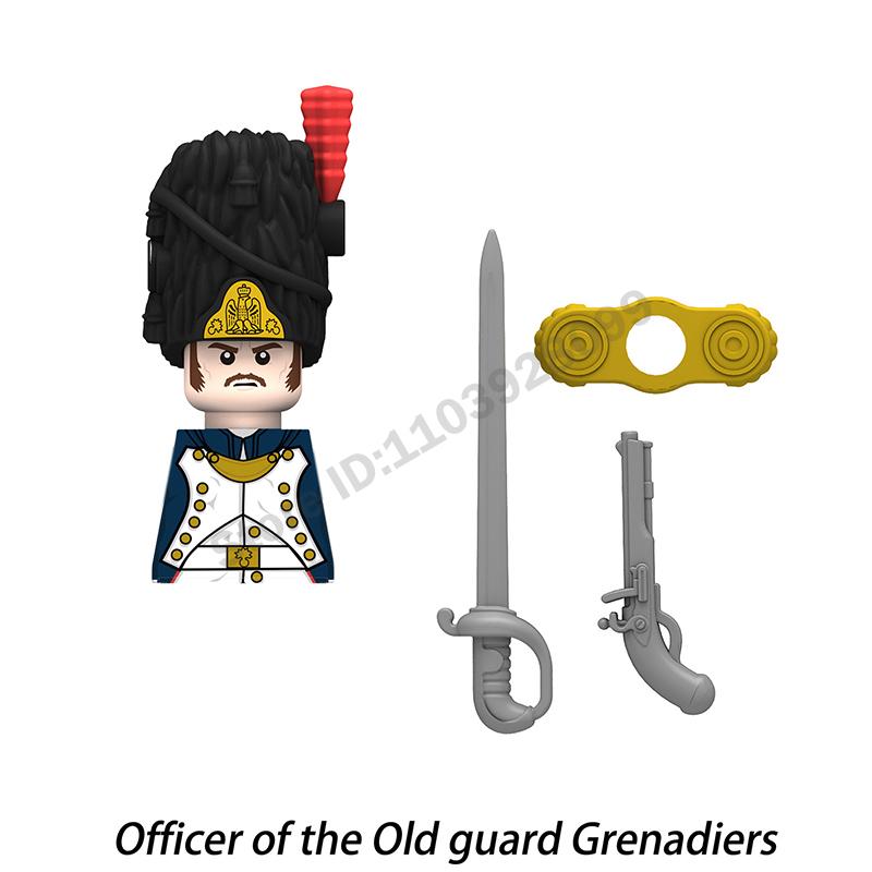 Middle Ages Military Napoleonic Wars Figures Building Block British French Prussia Infantry Knight General Duke Characters Brick