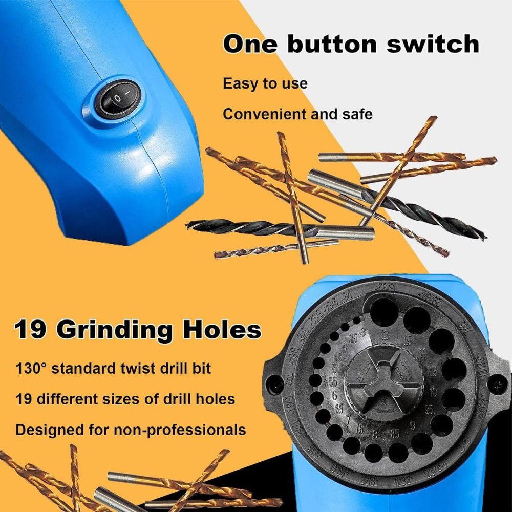 For 3‑12mm Twist Bits Grinding Drill Machine 19 Holes Electric Drill Bit Grinder  Drill Bit Grinder