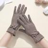 Full Finger  Gloves Thickened Winter Mittens Temperament Suede Velvet  Gloves  Ladies