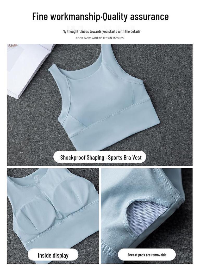 Women's Summer 2024 Shockproof Yoga Bra and Quick-Dry Pants Fitness Set