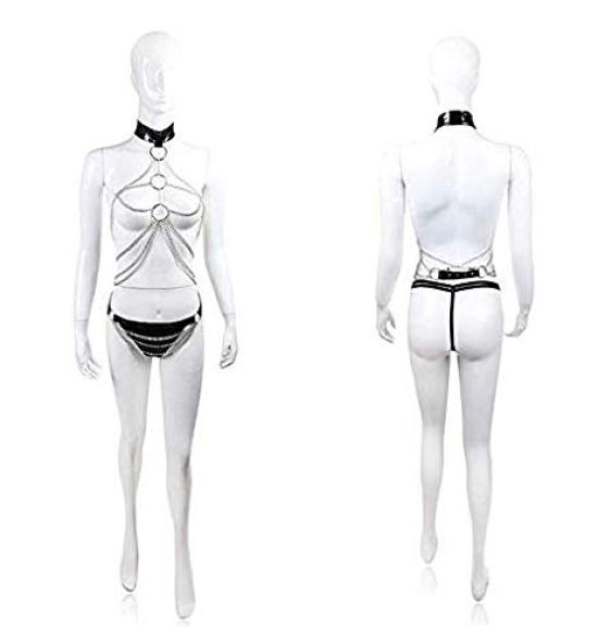 PU Leather Bondage Restraint Harness SM SM PU SM PU Play Bondage Body Sexy SM Iron Hobby Stage Prop Toy Leather Extreme Adjustable Size Costume,