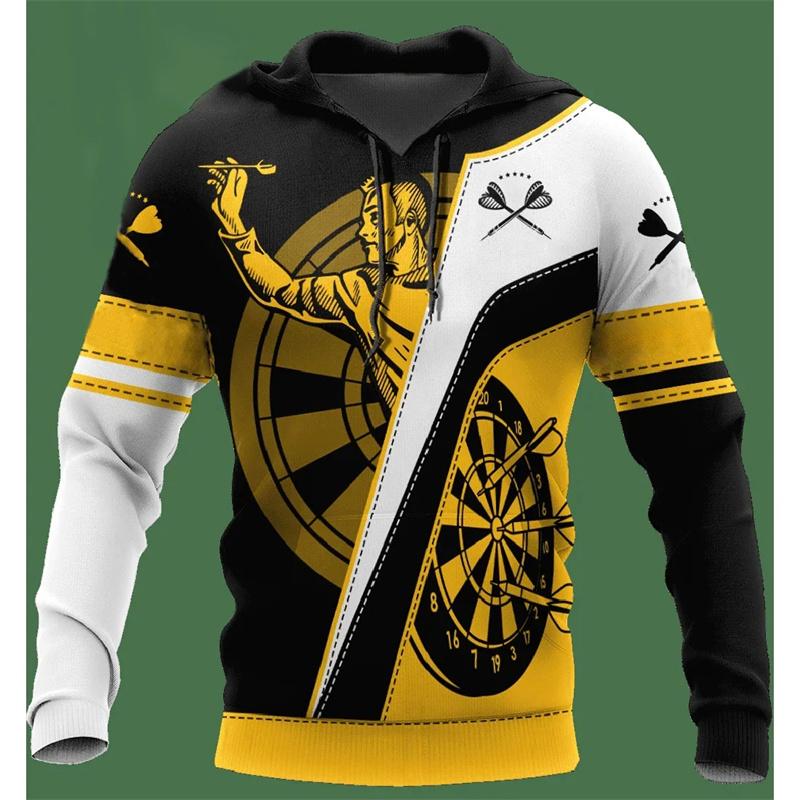 Darts Print 3d Men's Hooded Hoodie Harajuku Personalised Long Sleeve Hoodies Oversized Casual Streetwear Men Clothing Pullovers
