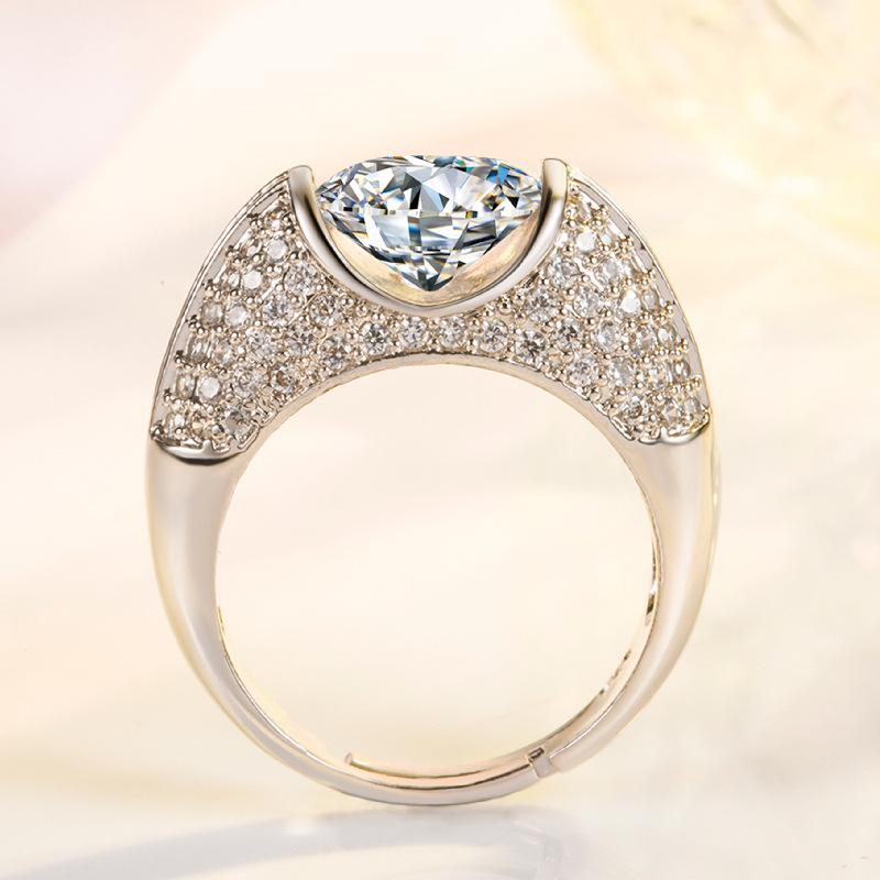 Luxury 5A Zircon Ring 925 Sterling Silver For Women Wedding Fine Jewelry Engagement Plated 18K white gold Rings Fashion gift